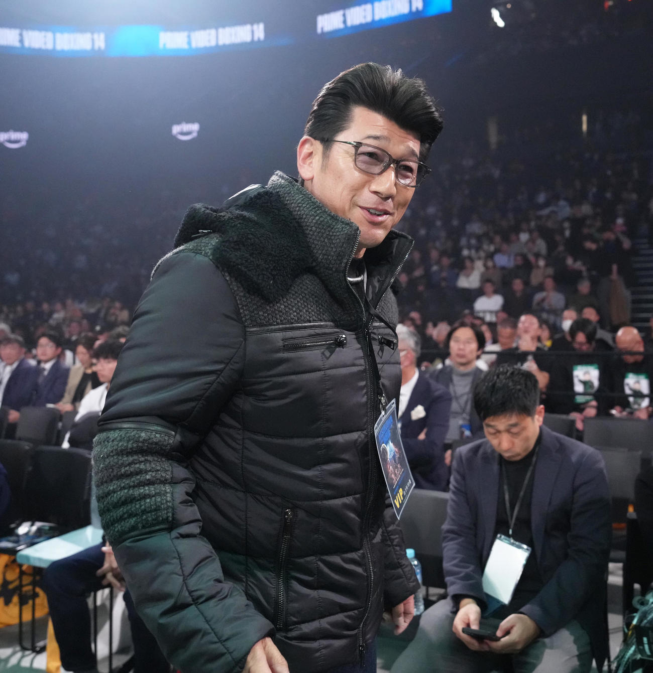 観戦に訪れた三浦氏（撮影・足立雅史）