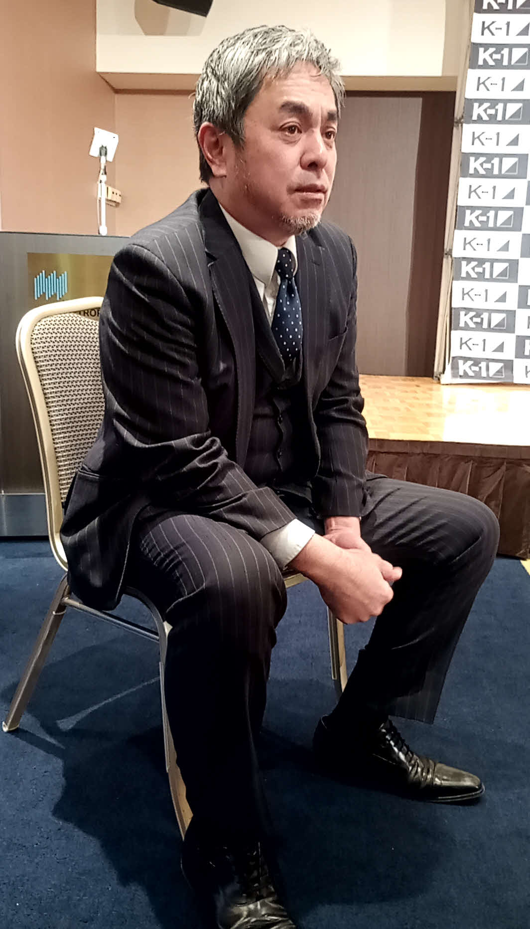 会見後、メディアに対応したKrushプロデューサーの宮田充氏