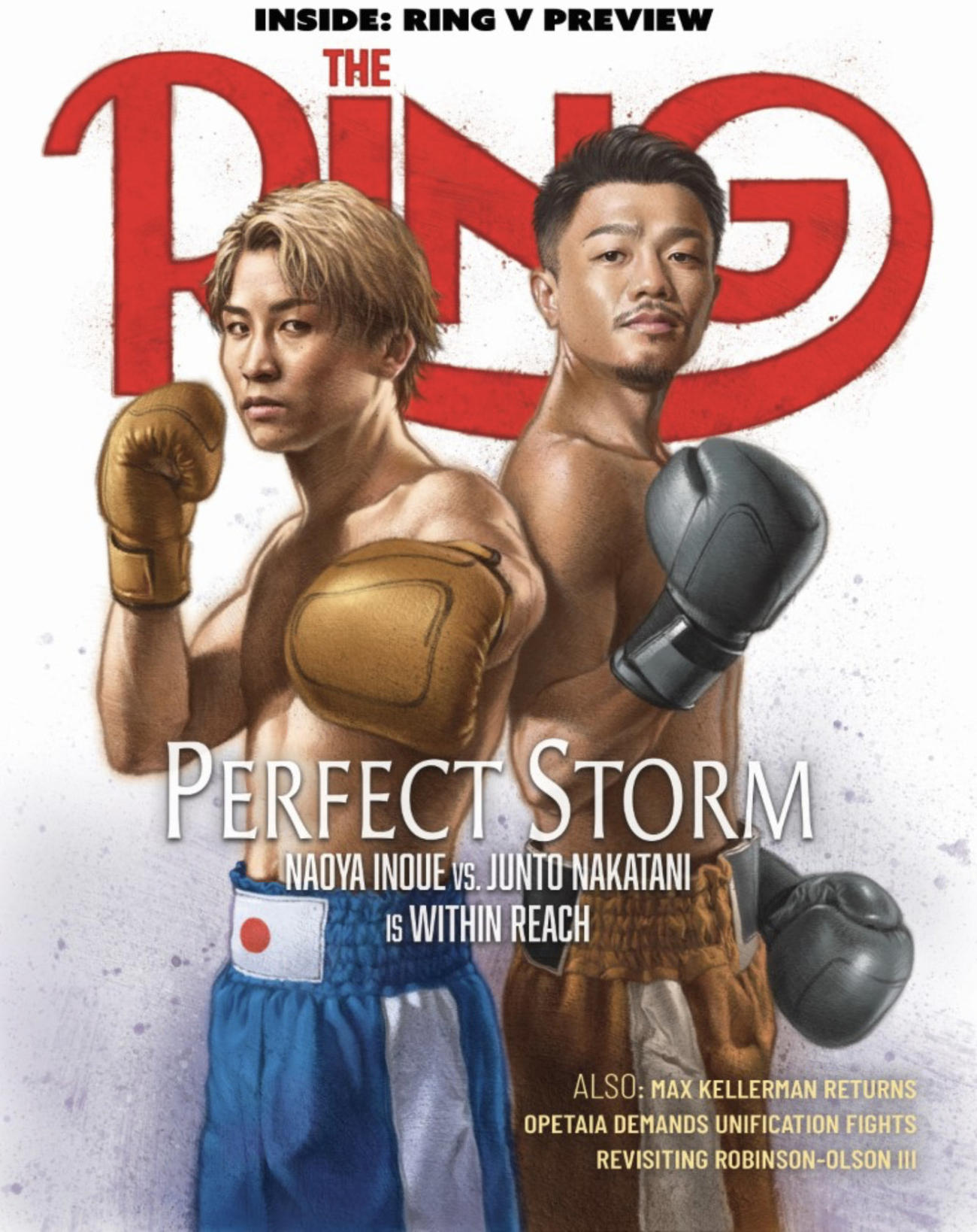 米老舗専門誌ザ・リングの最新号の表紙を飾る井上尚弥（左）と中谷潤人
