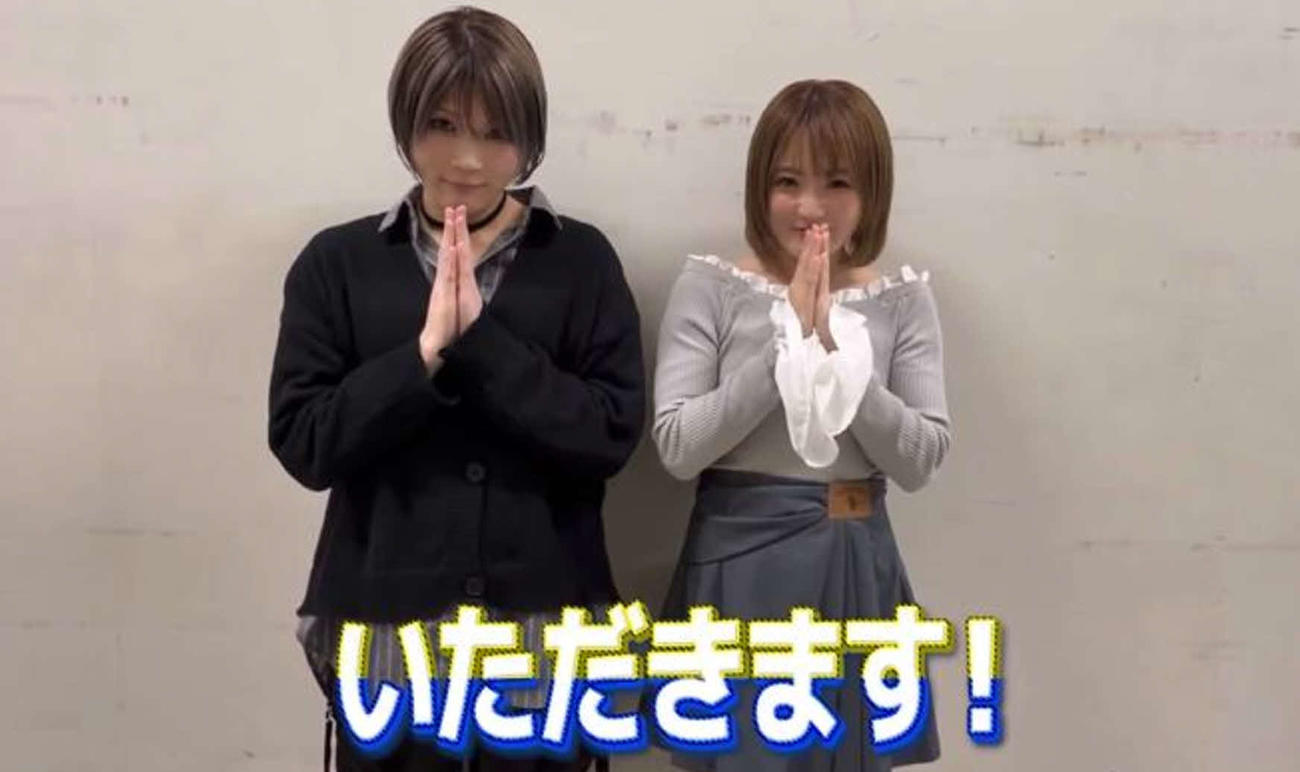「いただきます！」と意気込みを示した安納サオリ（左）となつぽい（スターダム公式Xから）