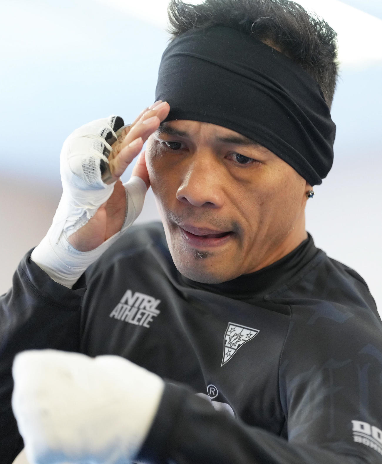 練習を公開したドネア（撮影・足立雅史）
