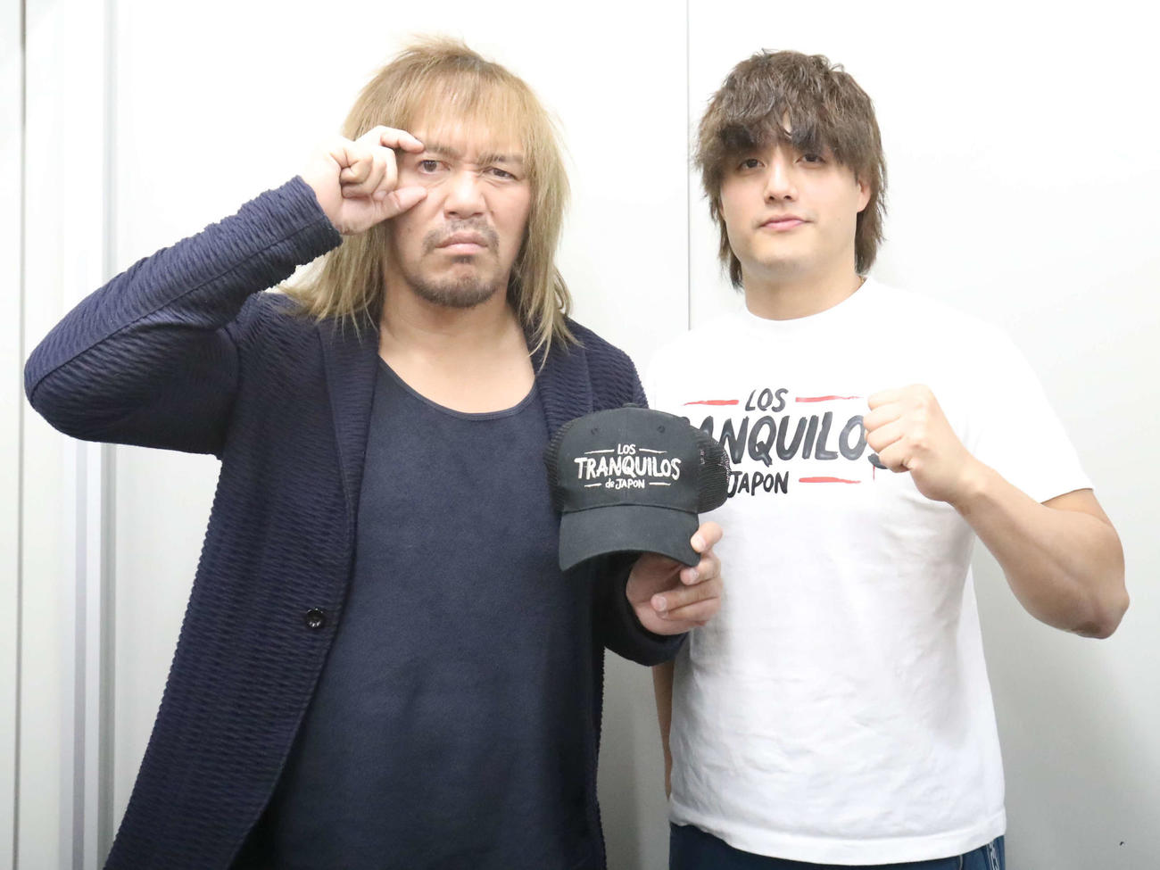トークショーをPRする内藤（左）とRYUSEI（撮影・高橋香奈）