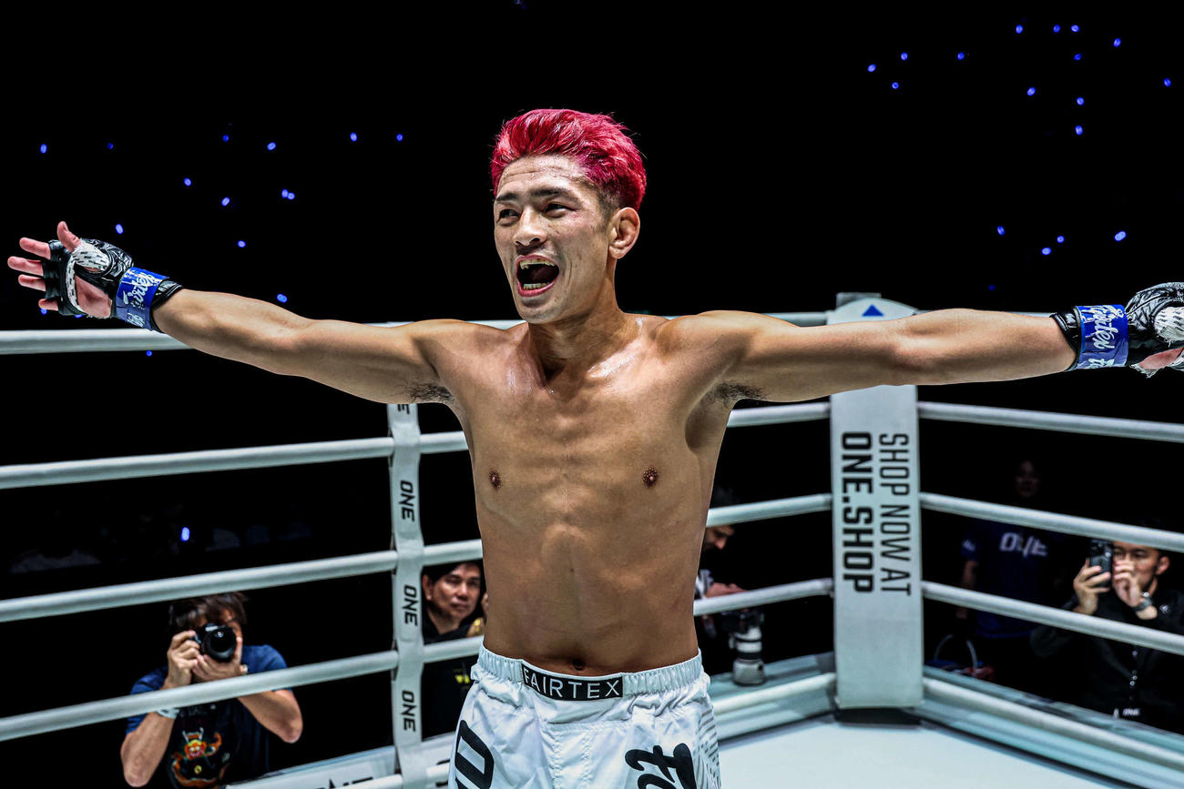 勝利して歓喜のHIROYUKI（C）ONE Championship