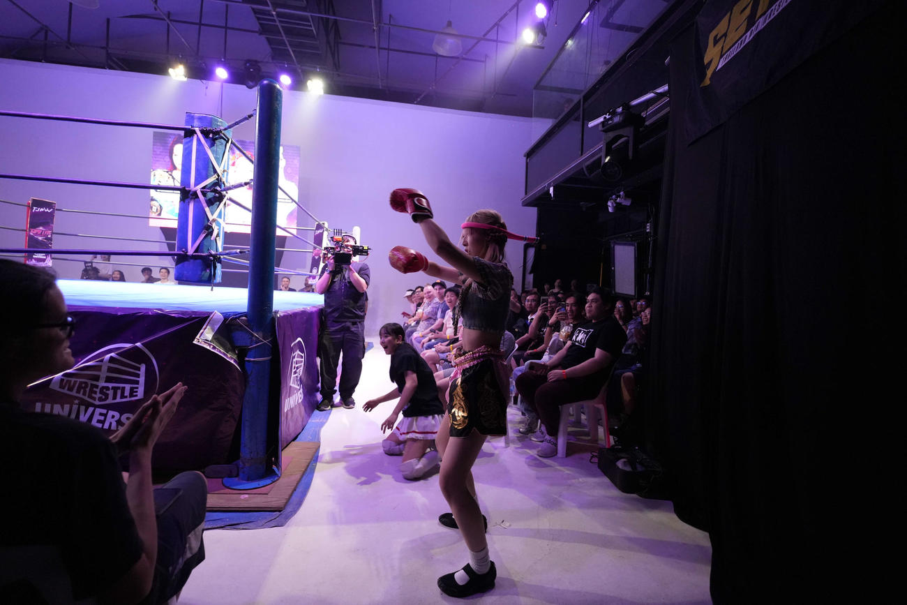 ムエタイファイターとなったぽむ（C）東京女子プロレス