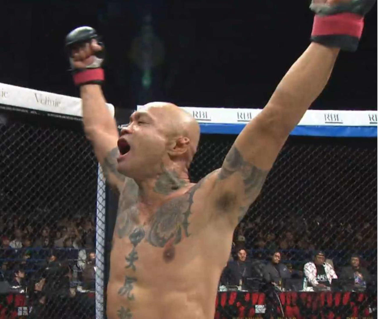 雄たけびを上げる内藤裕