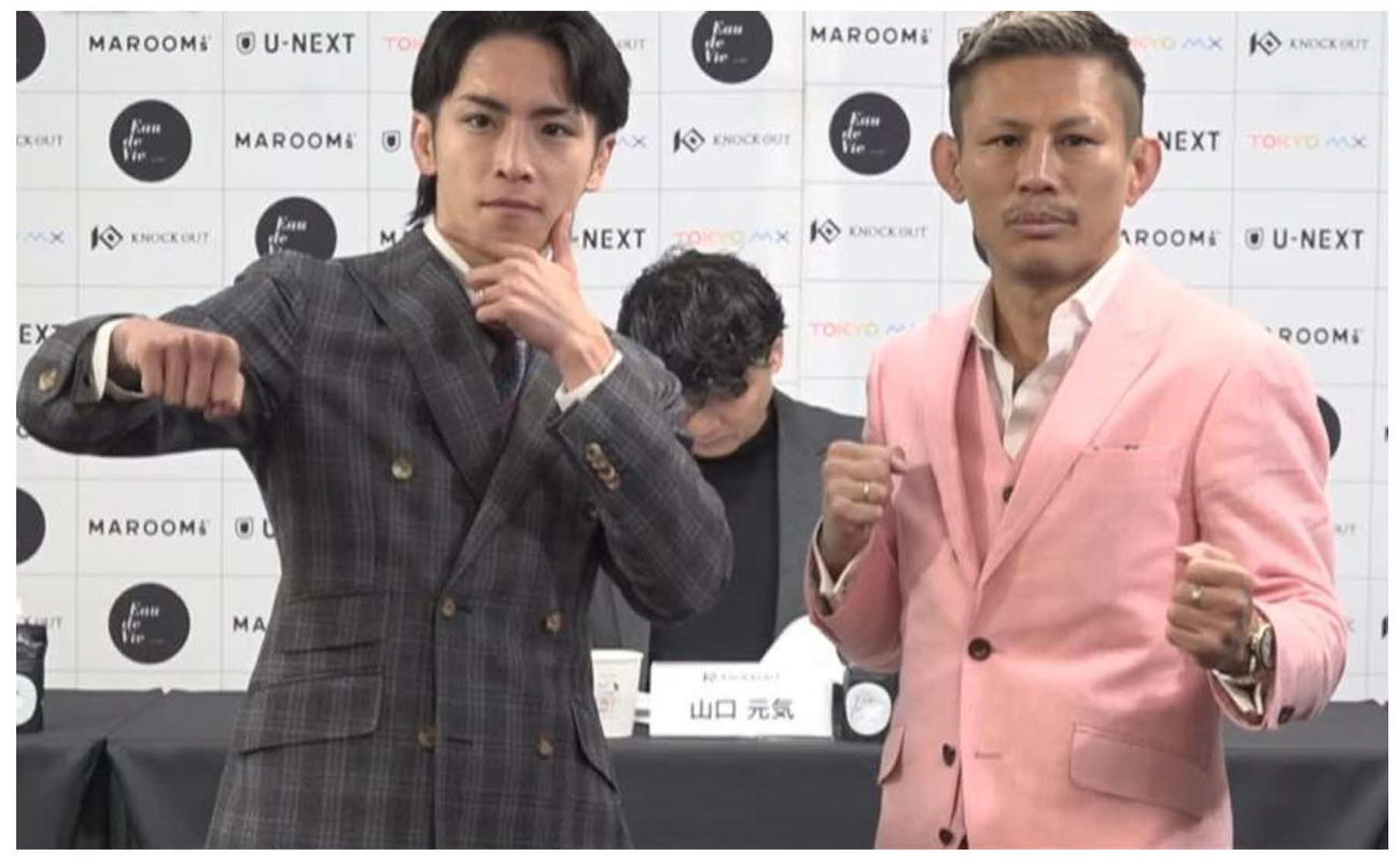対戦することが決定した壱・センチャイジム（左）と石川直樹（KNOCK OUT公式YouTubeから）
