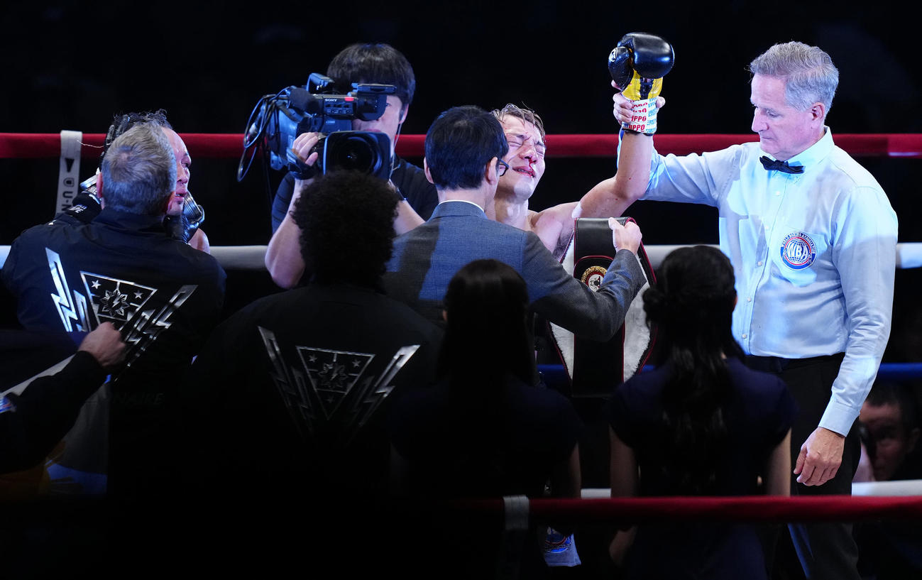 ドネアに判定勝ちした堤（撮影・鈴木みどり）