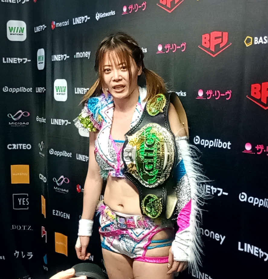林下詩美の挑戦を了承したGHC女子王者の岩谷麻優