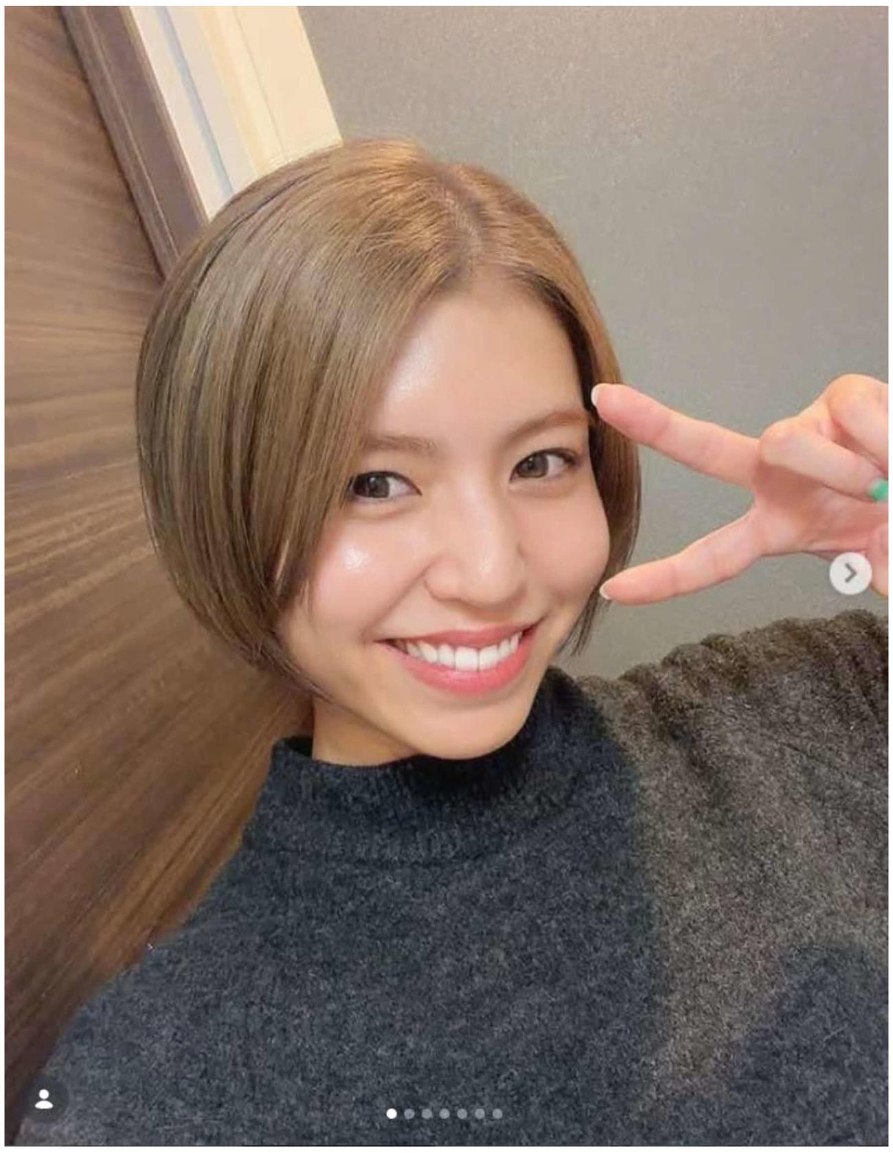 金髪ショートとなったぱんちゃん璃奈（ぱんちゃん璃奈のインスタグラムから）
