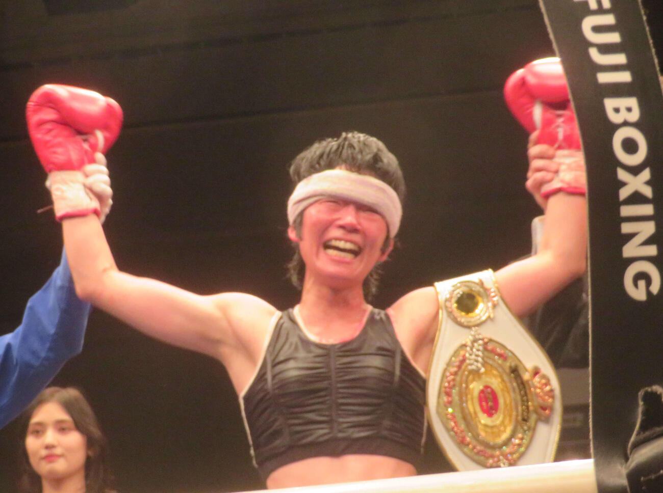 日本女子ミニマム級王座を獲得した前原香那枝