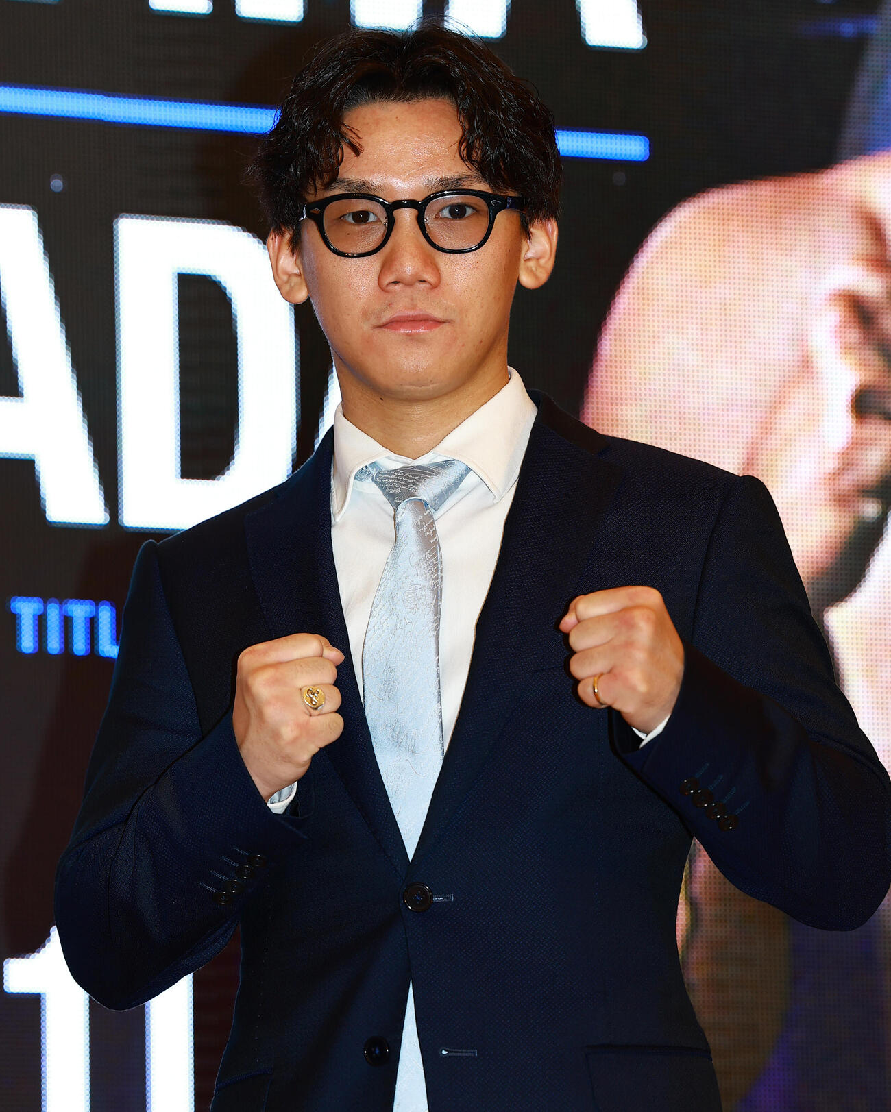 アンヘル・アヤラとの対戦が決まり会見する高見享介（撮影・野上伸悟）
