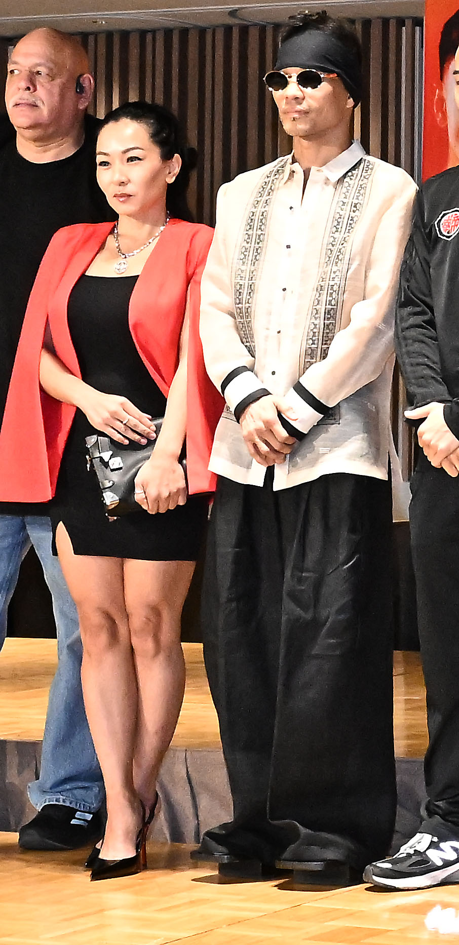 U－NEXT BOXING.5の記者会見に出席したドネア（右）とマネジャーのレイチェル夫人（撮影・千葉一成）