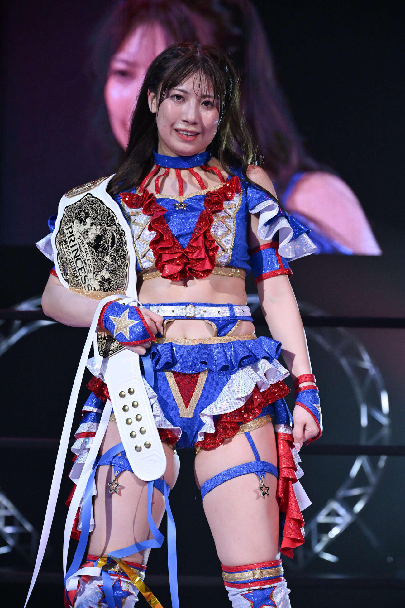 うれしいプリプリ初戴冠を果たした荒井優希（C）東京女子プロレス
