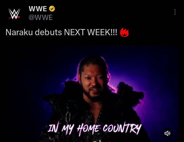 元新日本プロレスのEVILのリングネームは「NARAKU」に（WWE公式Xから）