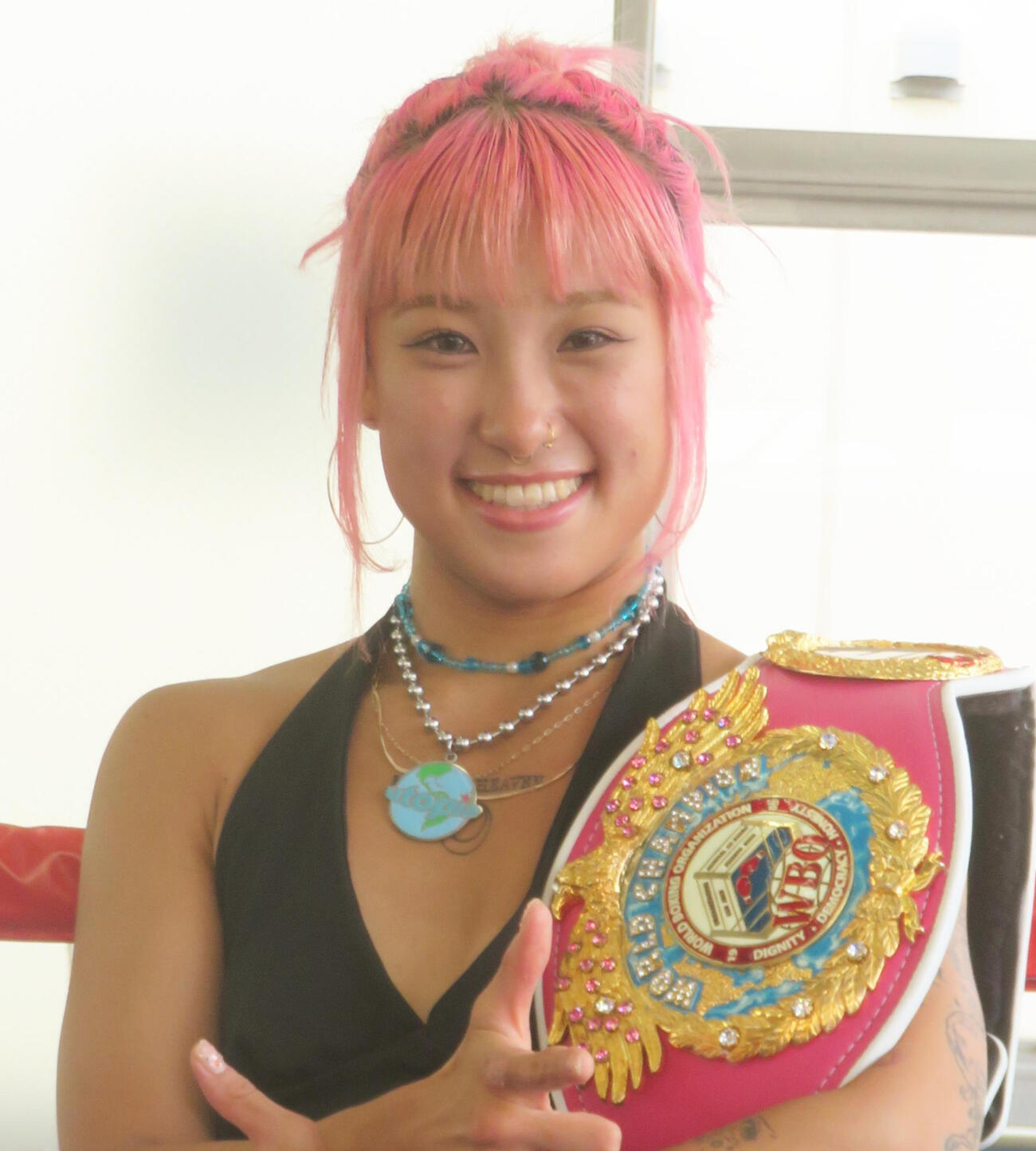 WBO女子世界スーパーフライ級王者・昼田瑞希（2025年8月撮影）
