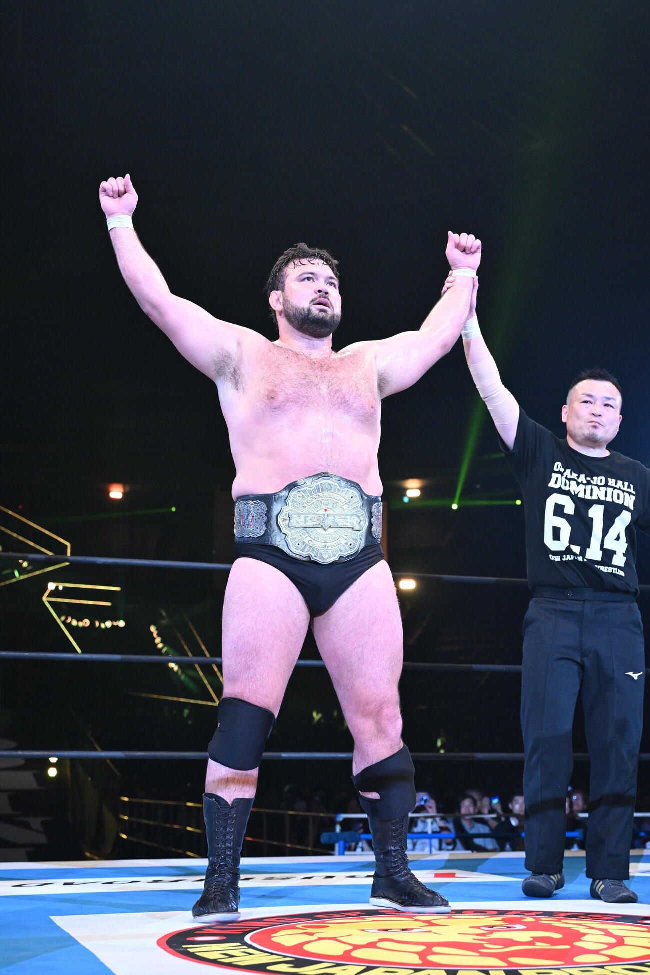NEVERのベルトを取り戻したウルフアロン（C）新日本プロレス