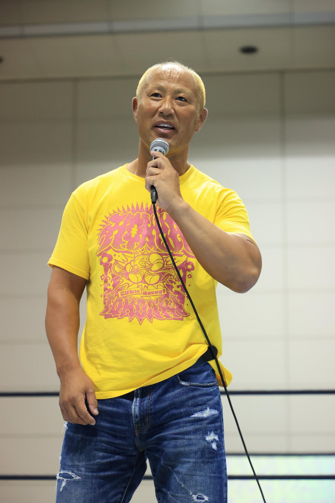 地元山形で引退を発表した本間朋晃（C）新日本プロレス