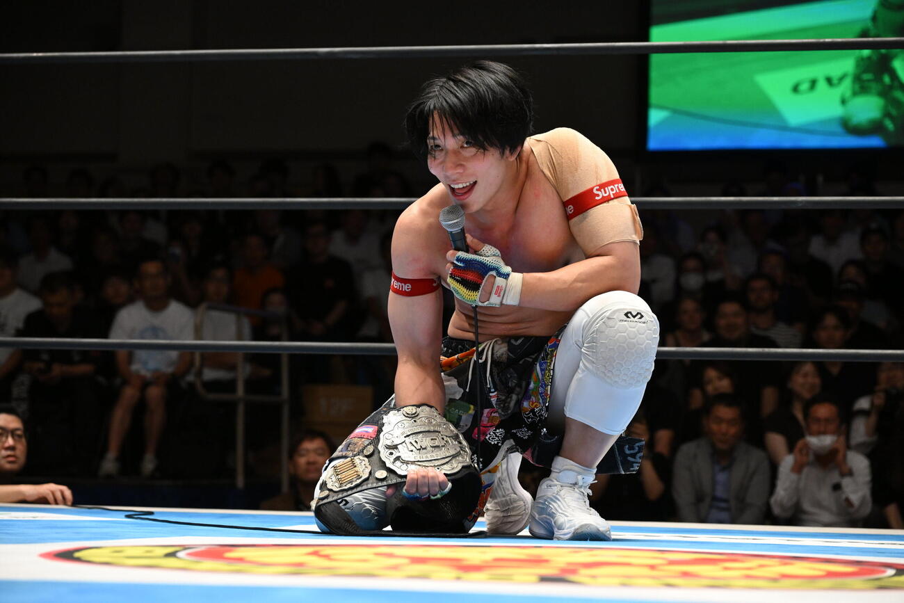 初防衛を果たしたYOH（C）新日本プロレス
