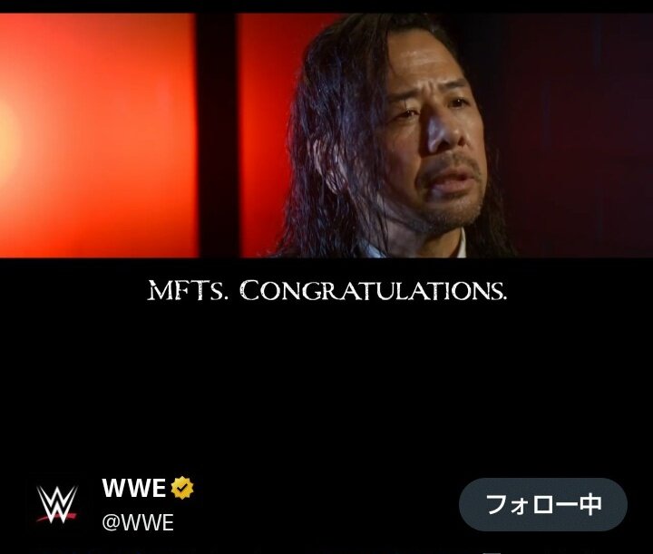 WWEタッグ王者MFTを挑発し「時限爆弾」の投入を予告する中邑真輔（WWE公式Xから）