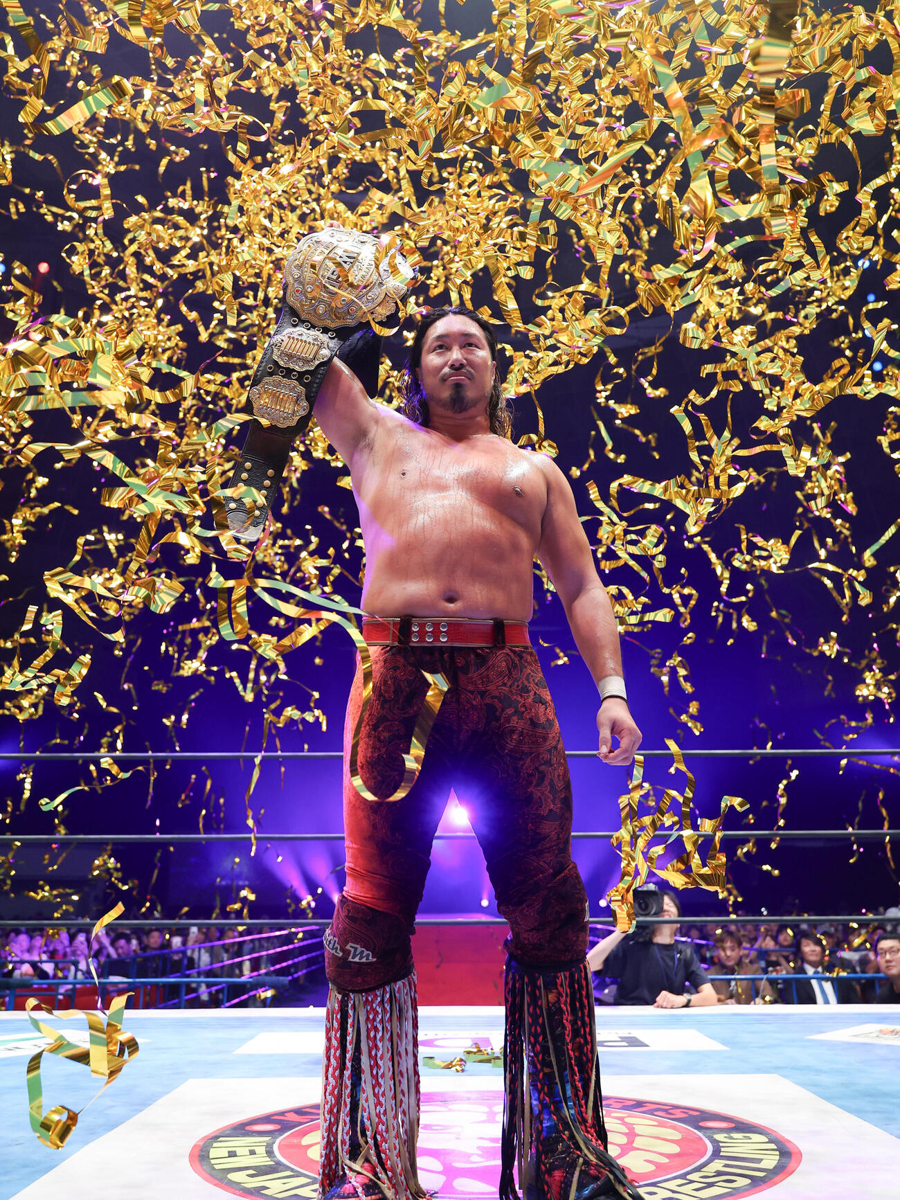IWGPヘビー級王座初防衛を果たした辻陽太（C）新日本プロレス