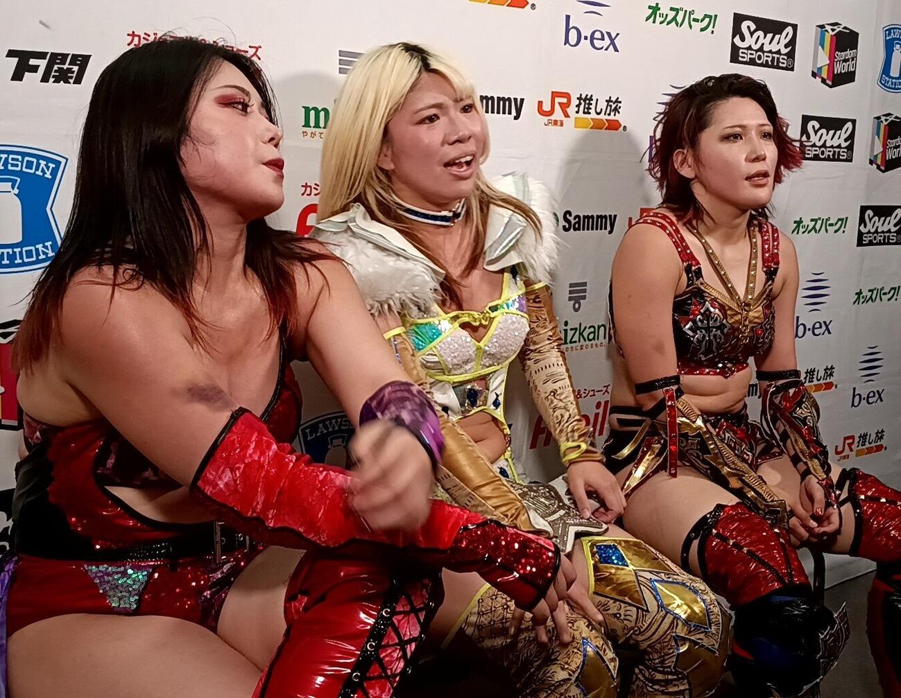 敗れたスターズの（左から）舞華、羽南、林下詩美