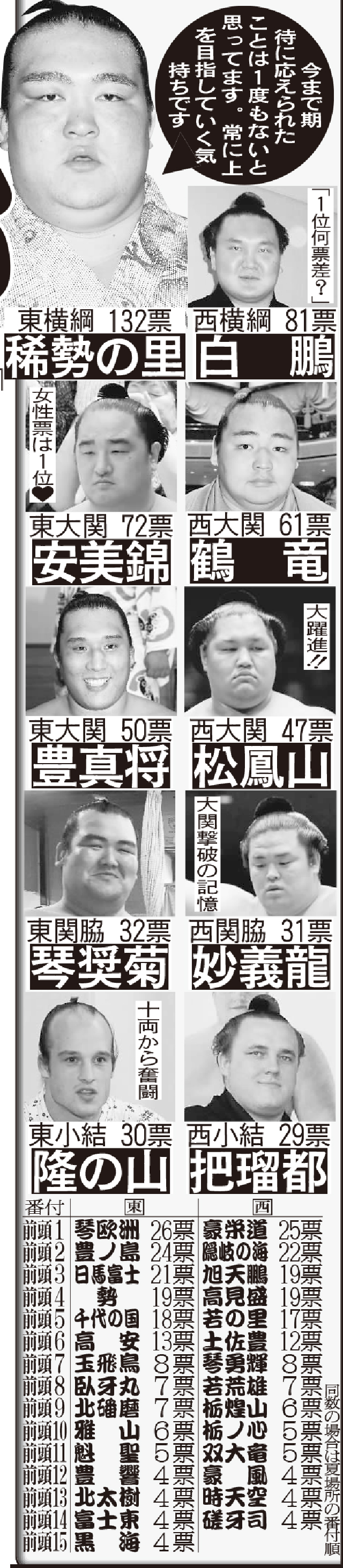 大相撲人気番付