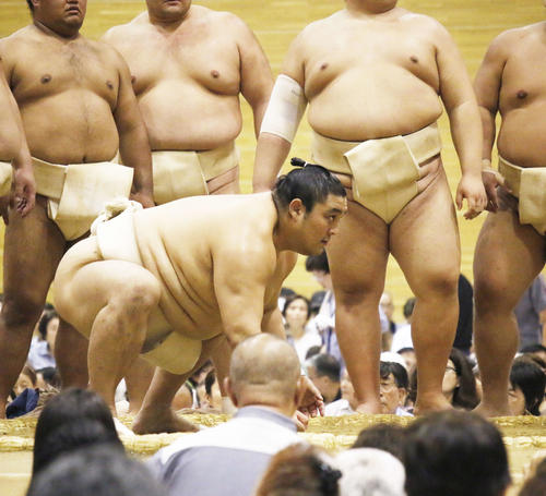 羽曳野巡業で34歳の誕生日を迎えた隠岐の海（撮影・佐藤礼征）