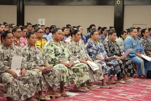 日本相撲協会の研修会に出席した若手力士たち（共同）