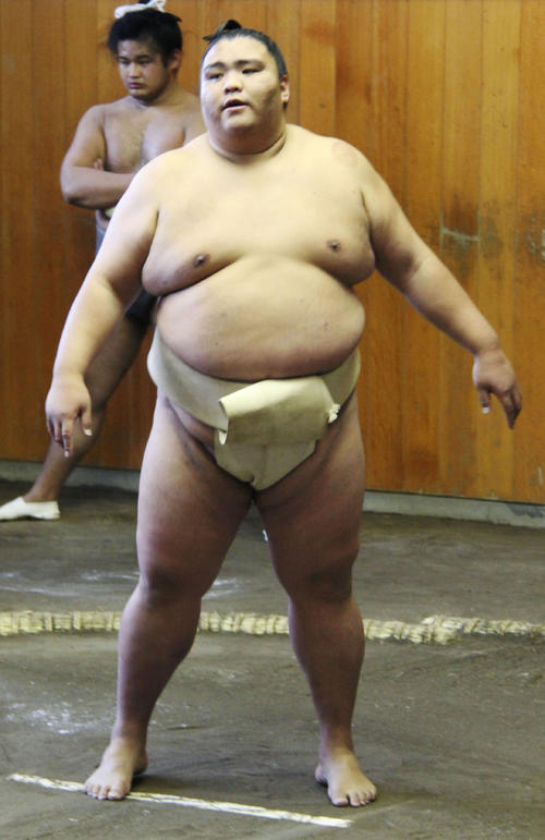 初場所に向けて稽古する御嶽海（共同）
