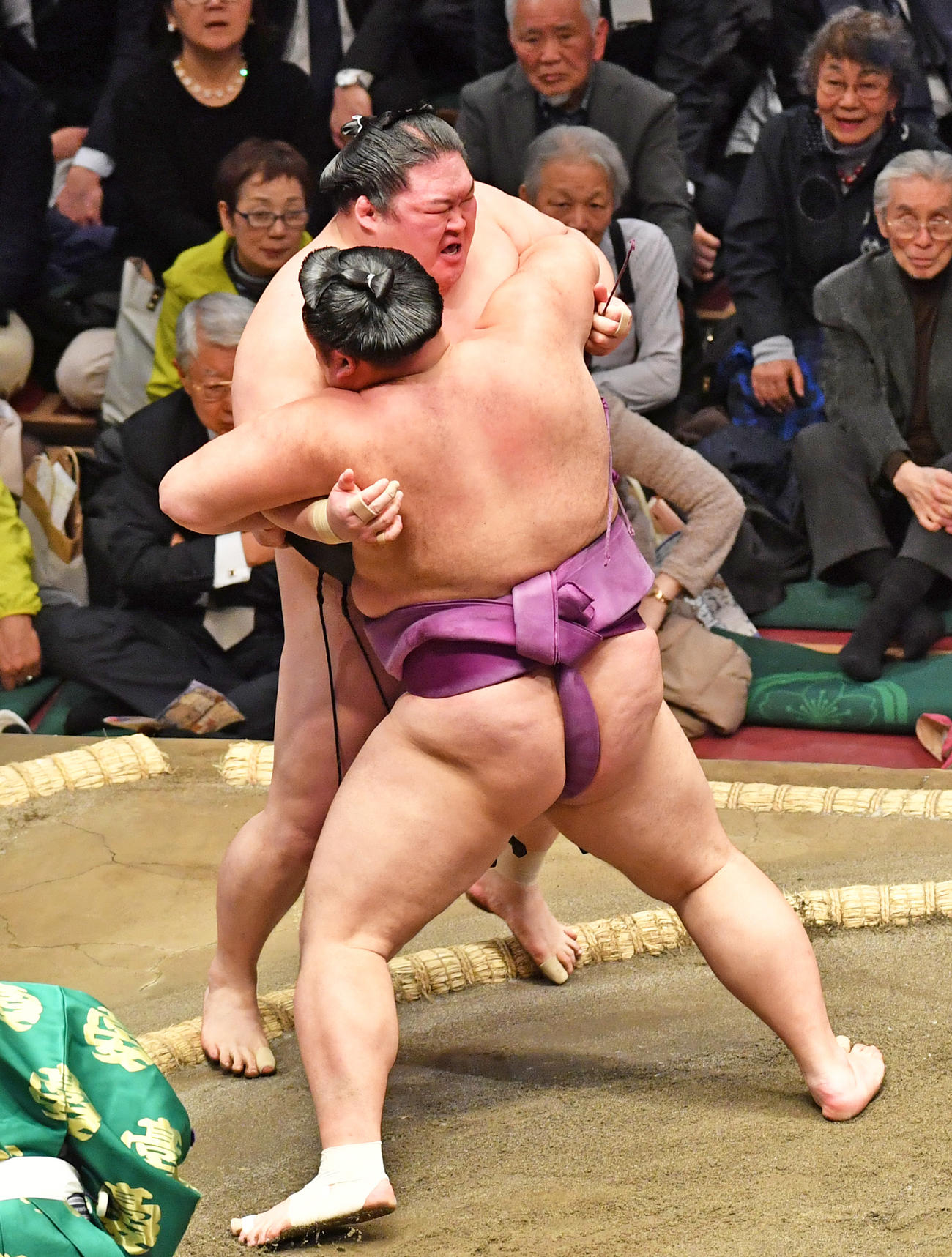 初場所12日目、朝乃山に敗れ大関からの陥落が決まった豪栄道（2020年1月23日撮影）