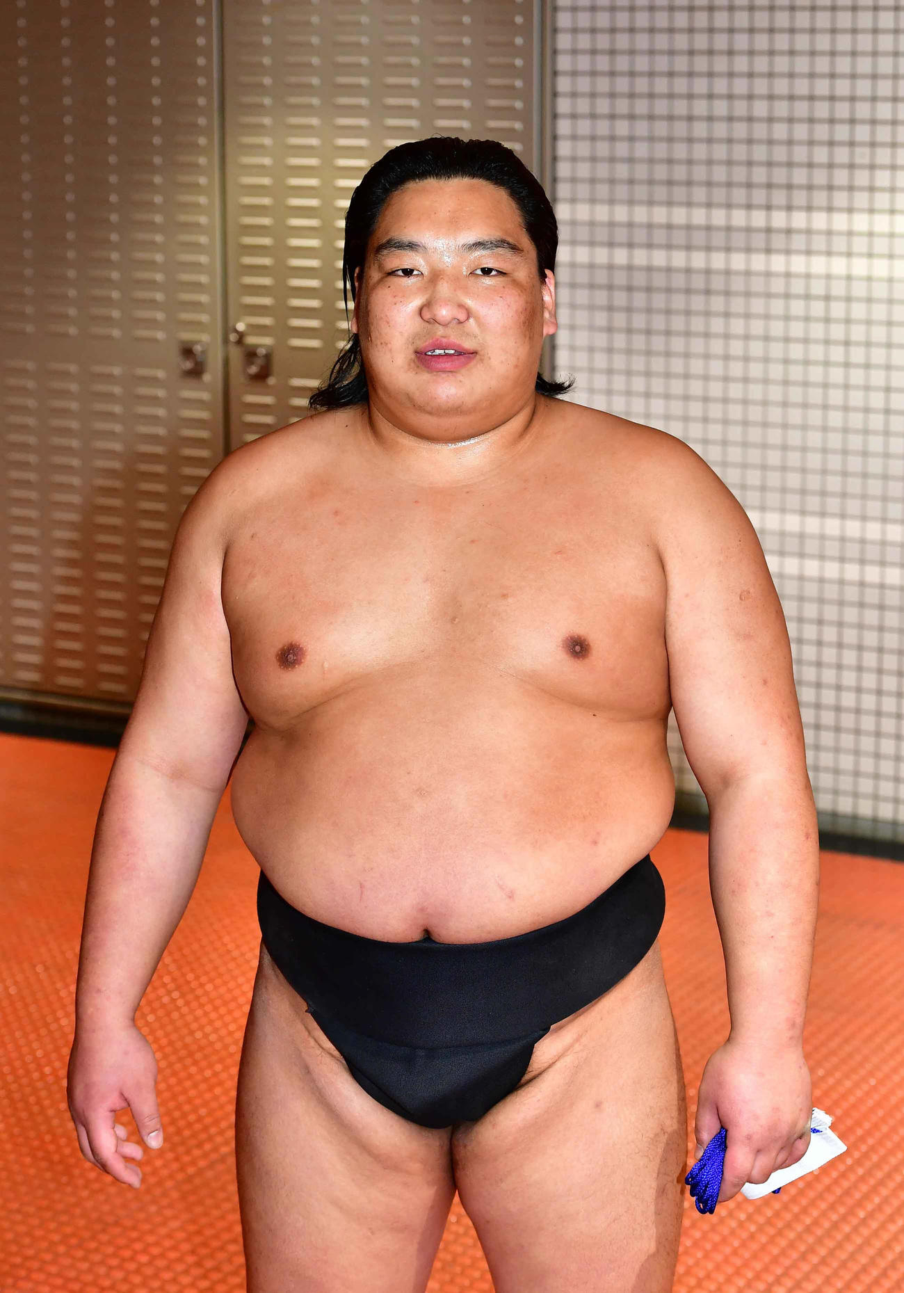 序二段優勝を決めた出羽ノ龍（撮影・小沢裕）