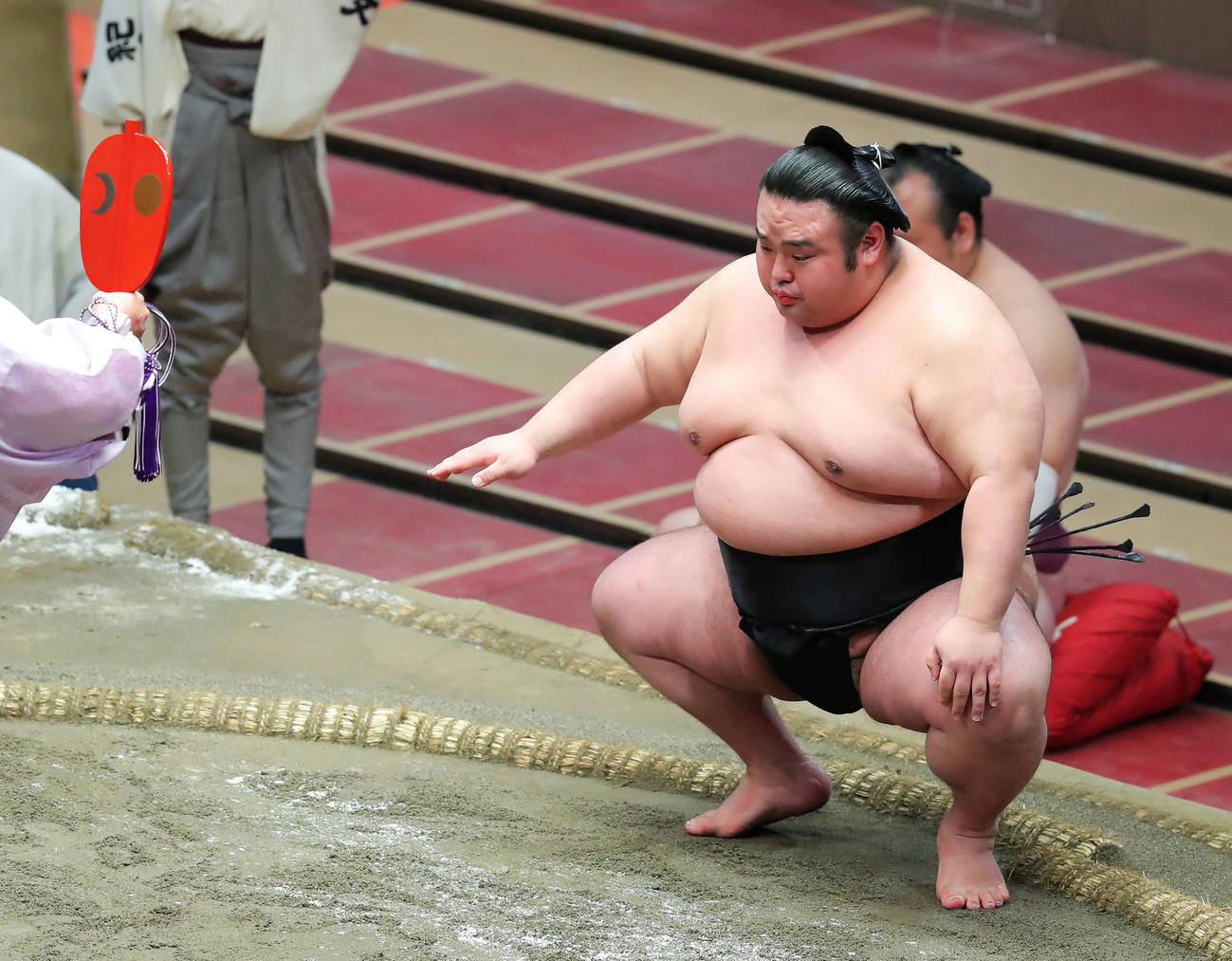 遠藤休場のため、貴景勝の不戦勝（撮影・河田真司）　　　　　