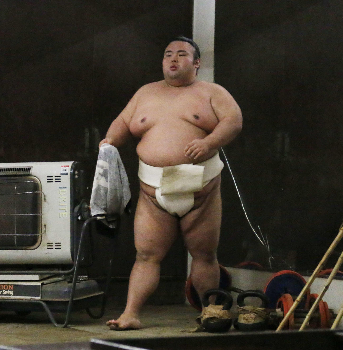 初場所に向けて稽古をする貴景勝