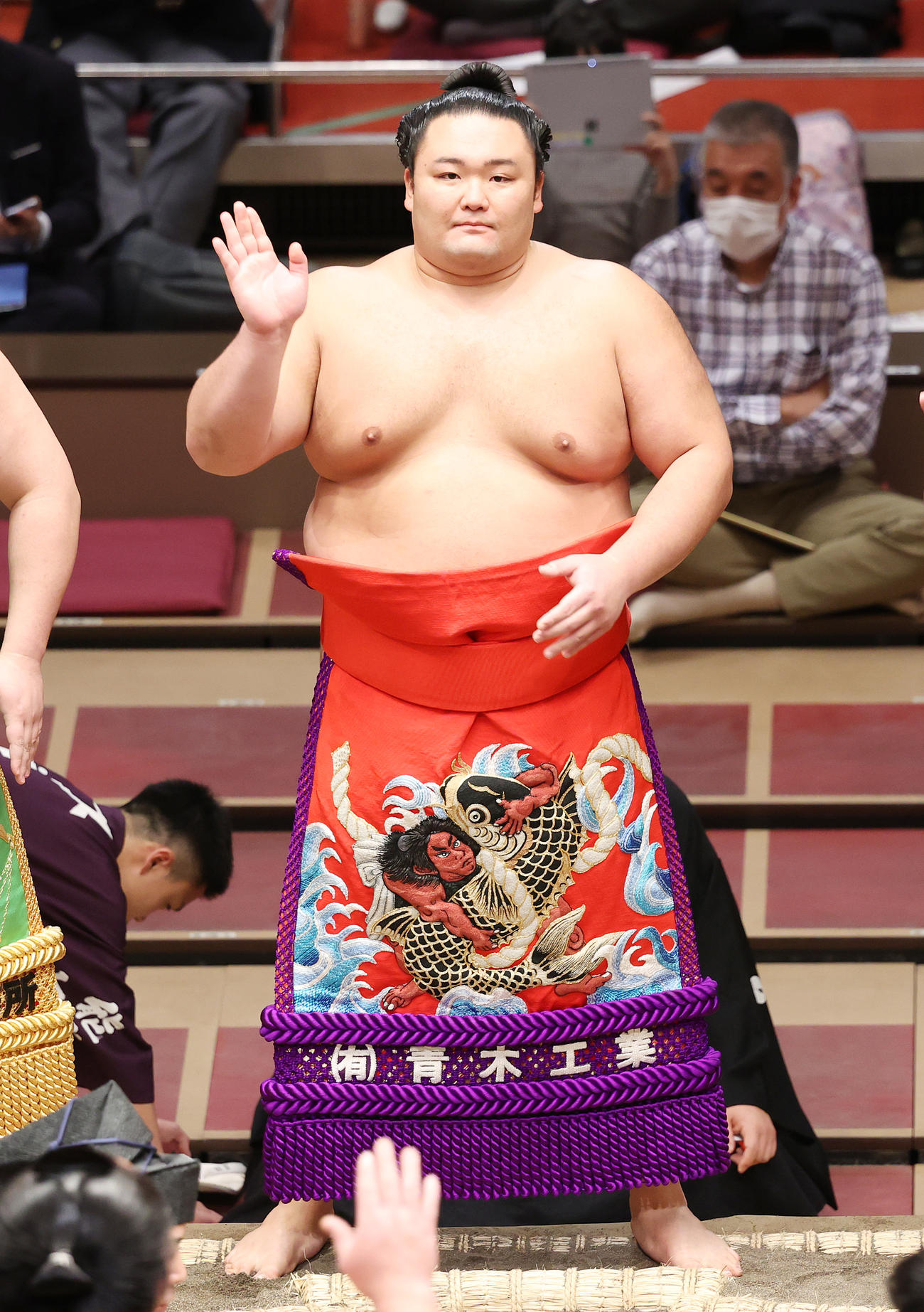 土俵入りする大関朝乃山（2020年11月8日撮影）