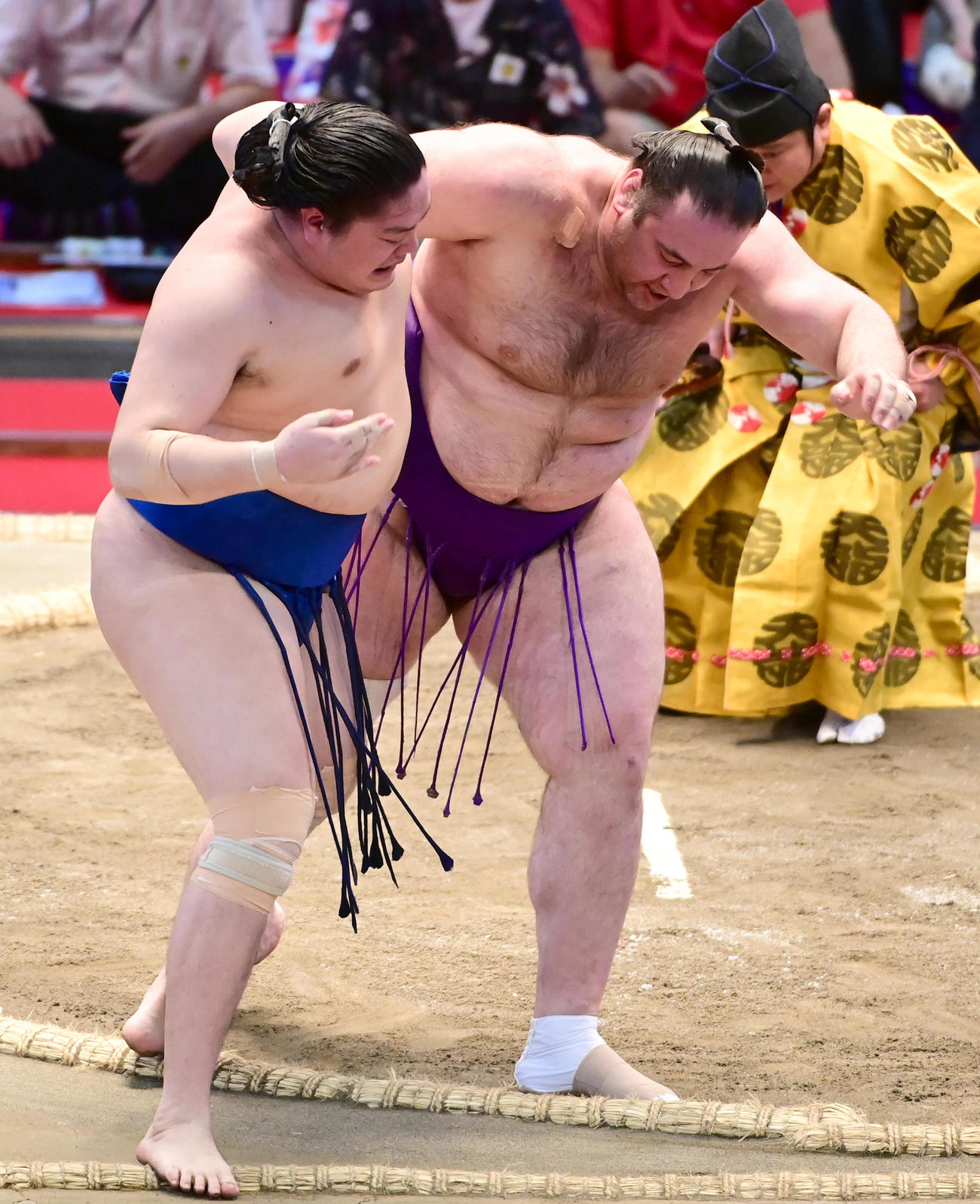 栃ノ心（右）は一山本を寄り切りで破る（撮影・小沢裕）