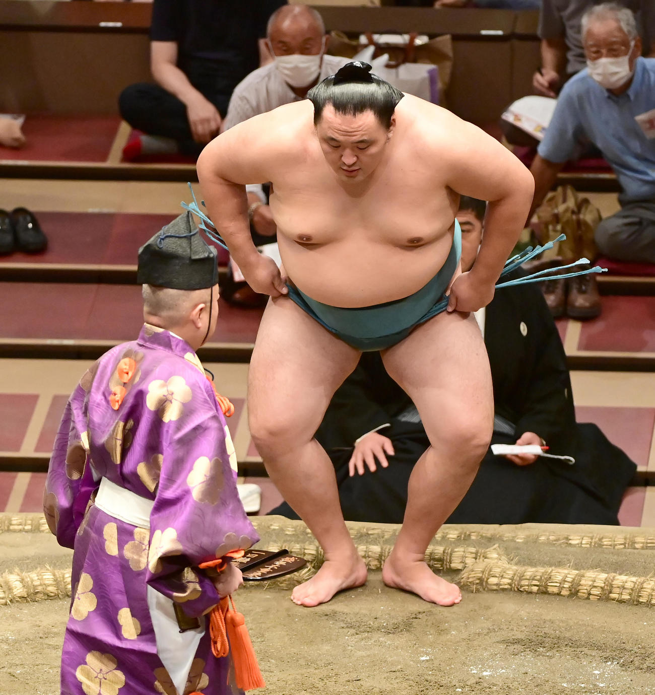 高安の休場により不戦勝となった玉鷲（撮影・小沢裕）
