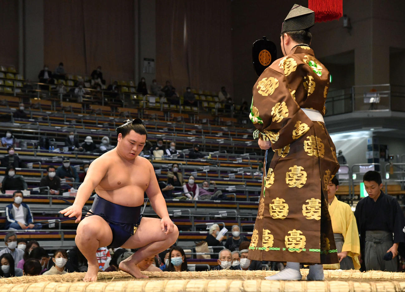 北青鵬が休場し、不戦勝となった朝乃若（撮影・岩下翔太）