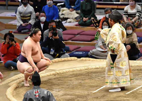 一山本が12勝目で十両優勝王手 もちろん０点 の際どい白星拾った 大相撲写真ニュース 日刊スポーツ