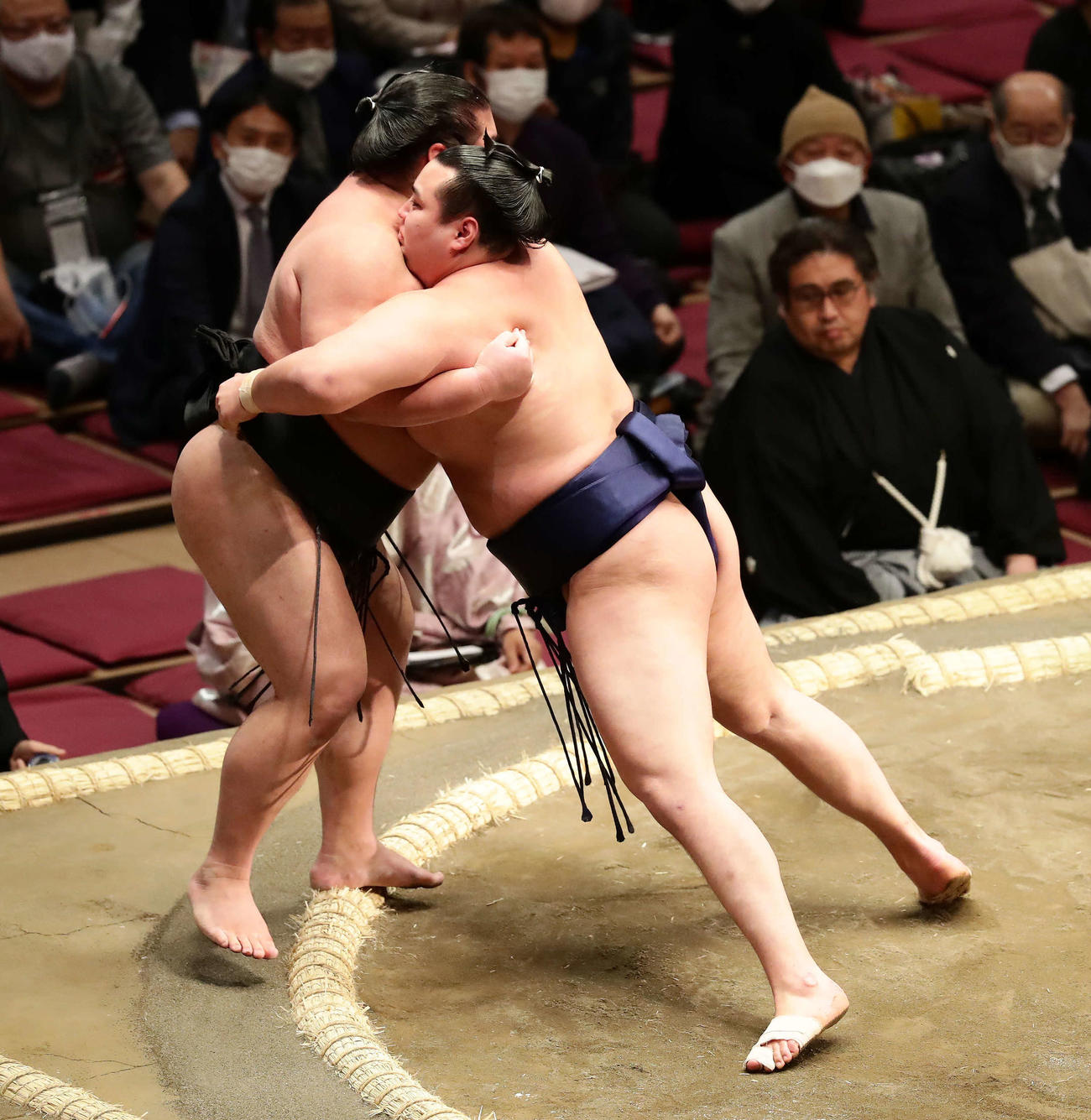 千代ノ皇を破った北の若（撮影・丹羽敏通）