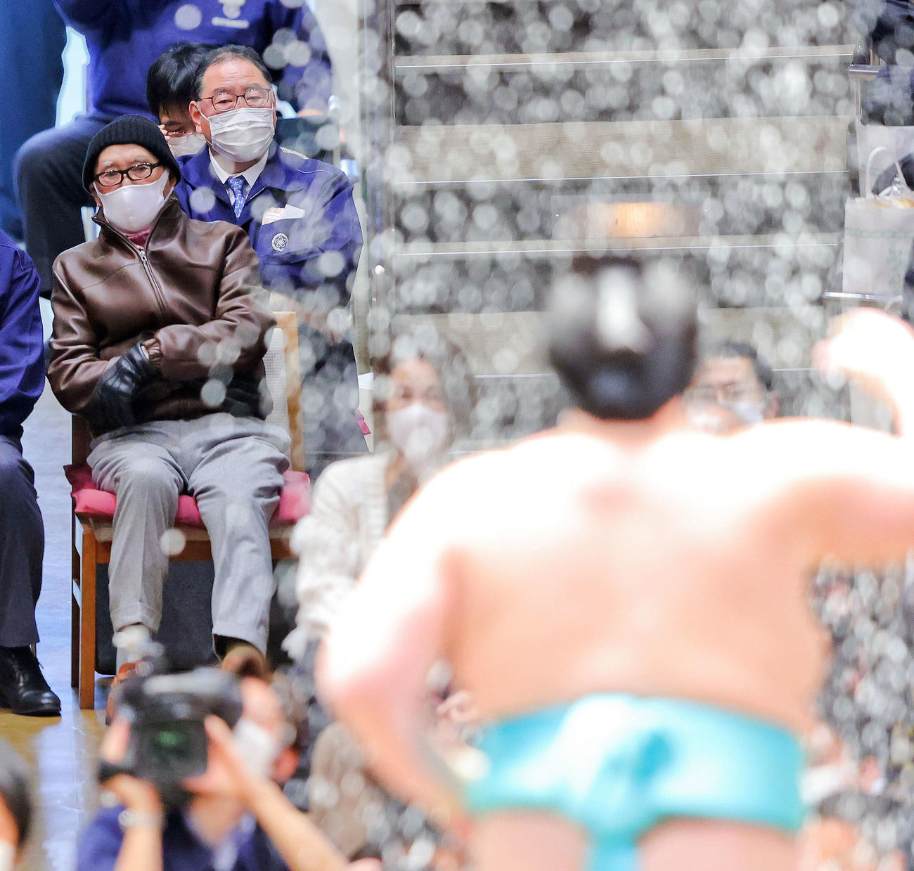 大相撲観戦する巨人長嶋終身名誉監督（撮影・河田真司）