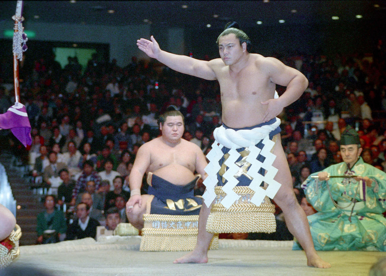 土俵入りする横綱千代の富士（1989年1月18日撮影）