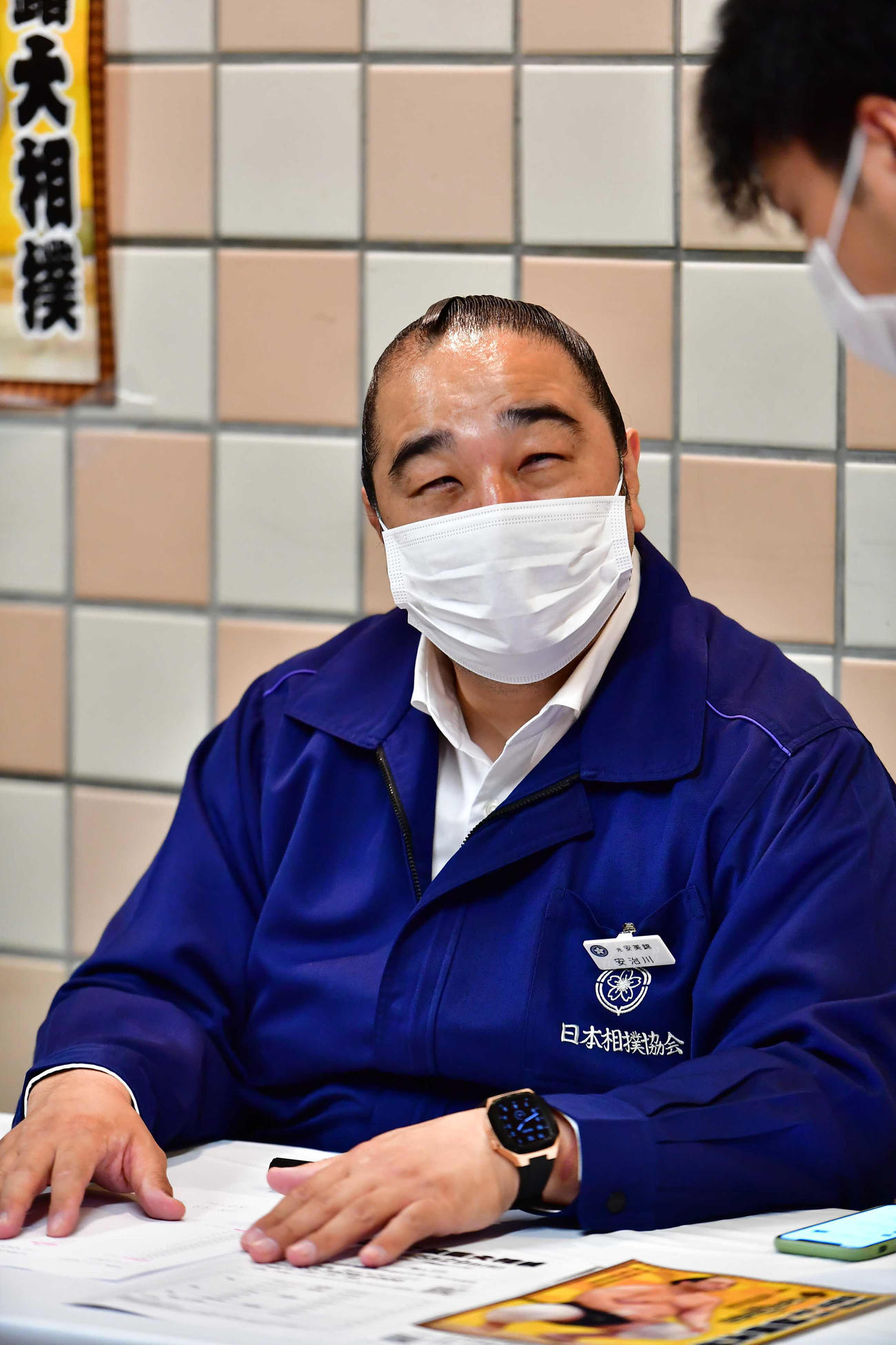元安美錦の安治川親方（22年5月9日撮影）
