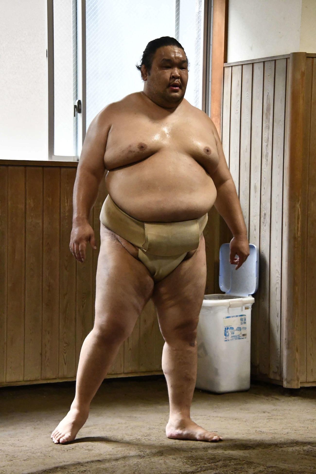 稽古相手不在の中でも、マイペース調整を貫く水戸龍（撮影・平山連）