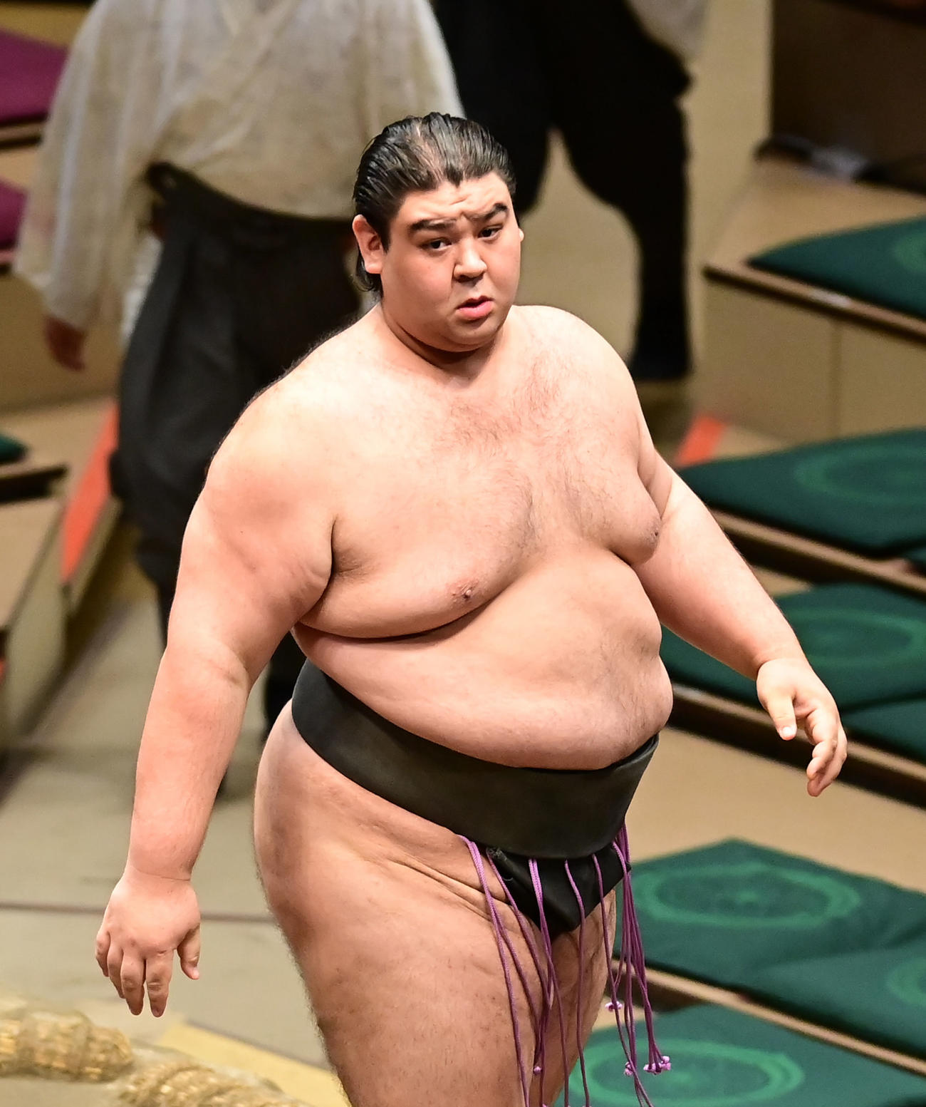 序ノ口優勝を決めた大谷（撮影・小沢裕）