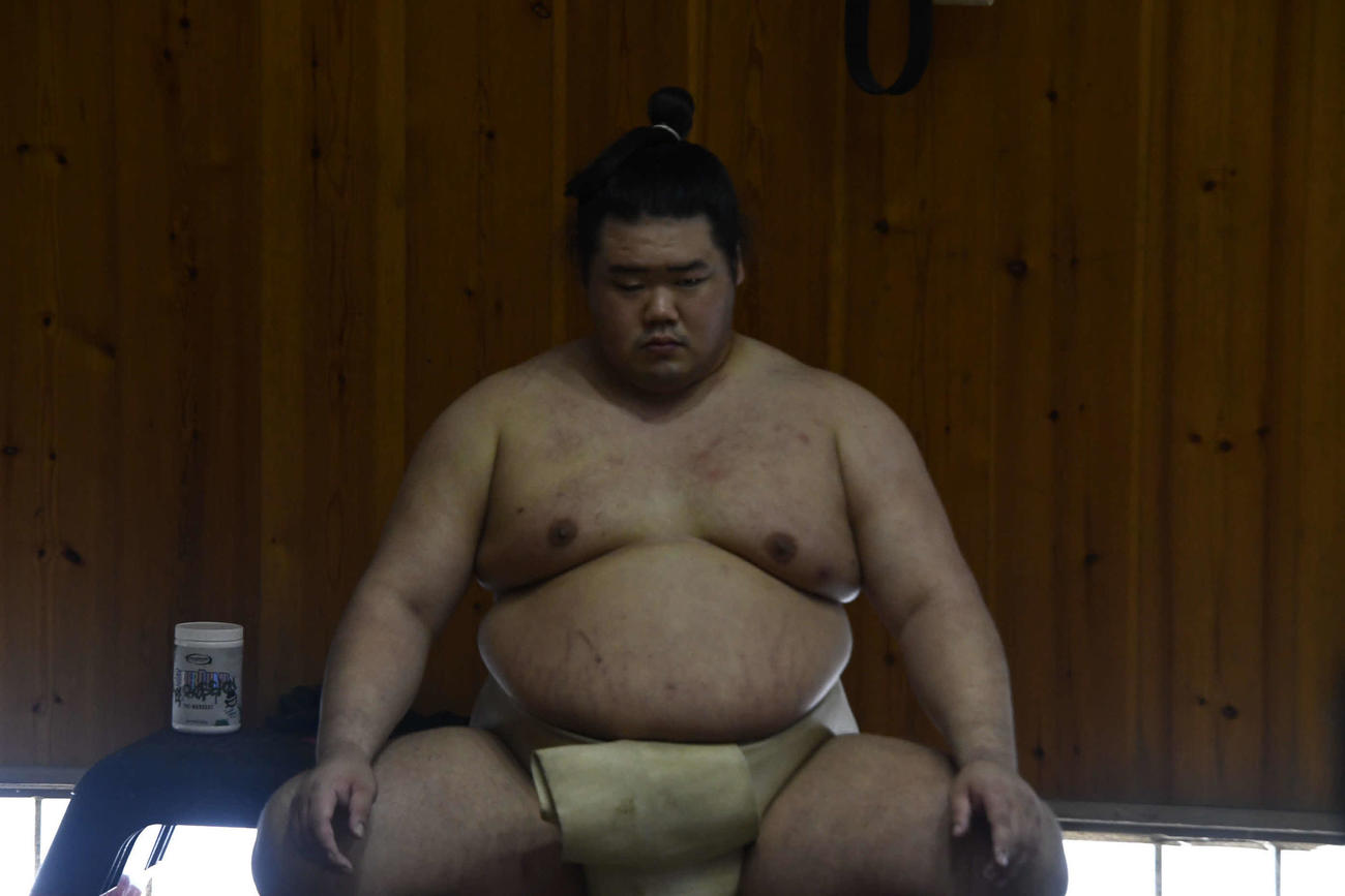 稽古に参加した明生（撮影・平山連）