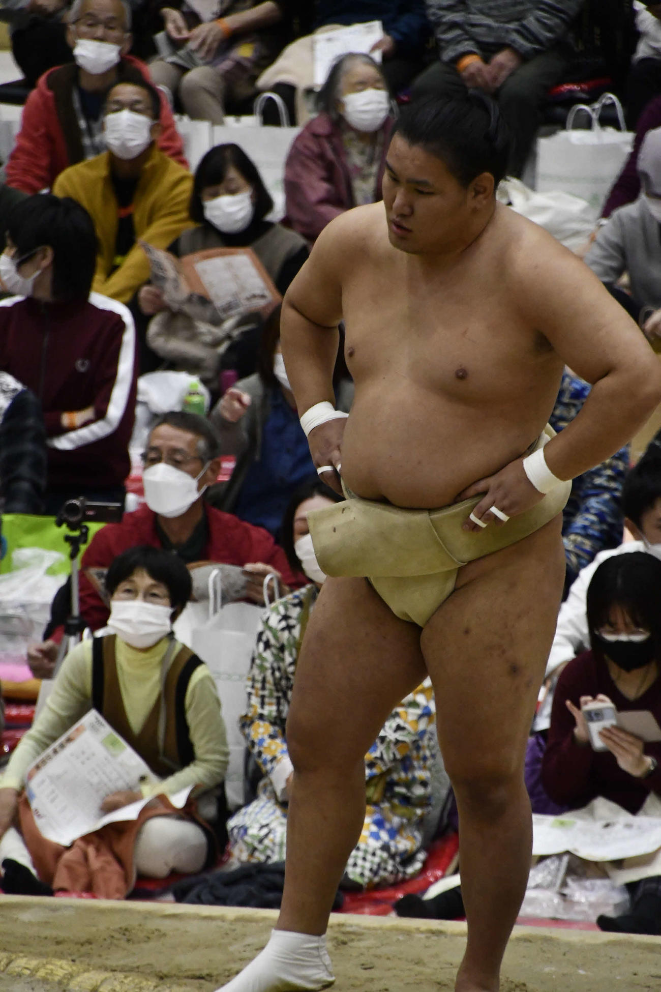 稽古に参加する豊昇龍（撮影・平山連）