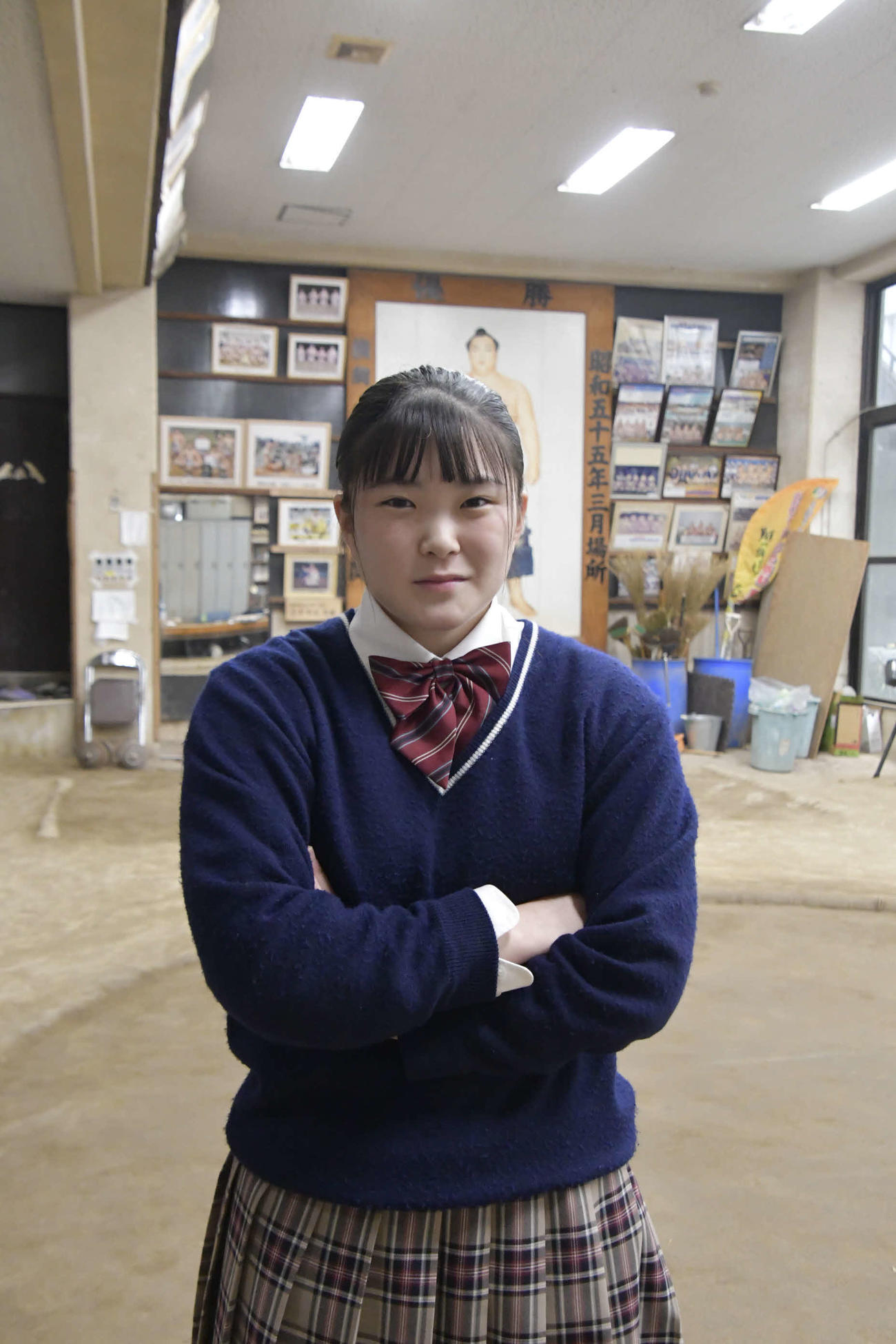 熱海富士の妹で飛龍高相撲部主将の武井陽奈さん（撮影・平山連）