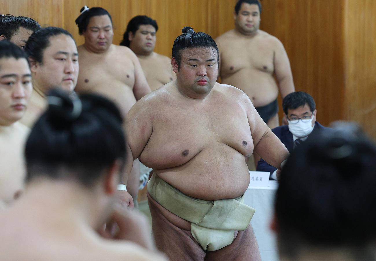 横綱審議委員会による稽古総見　横綱審議委員会の稽古総見に参加した大関貴景勝（代表撮影）