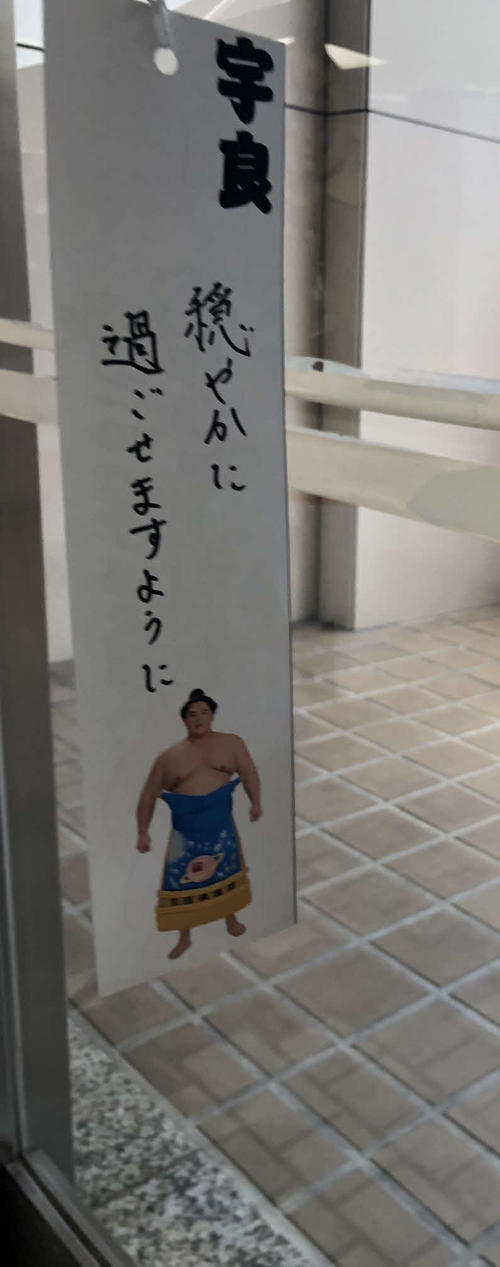 宇良は短冊に「穏やかに過ごせますように」と願い事を書いた（撮影・平山連）