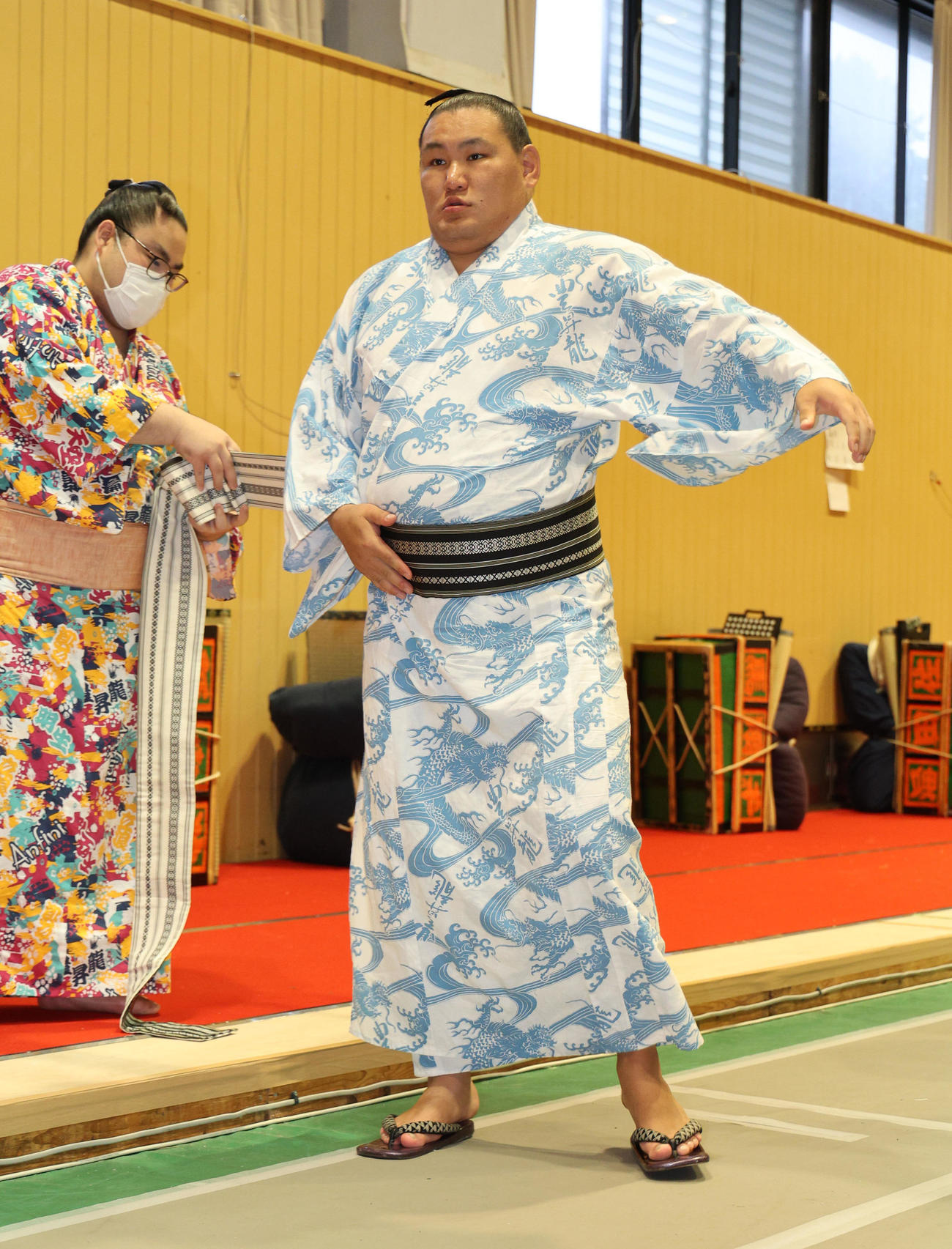 浴衣に着替え引き上げる豊昇龍（代表撮影）